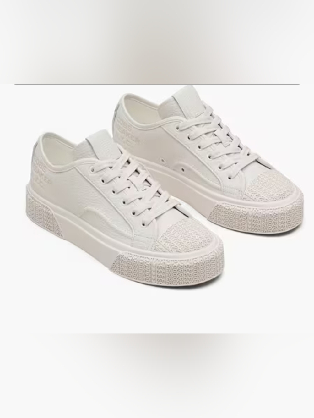 Marc Jacob's Women's  The Leather Sneaker Cotton White Size US9 / EU 39